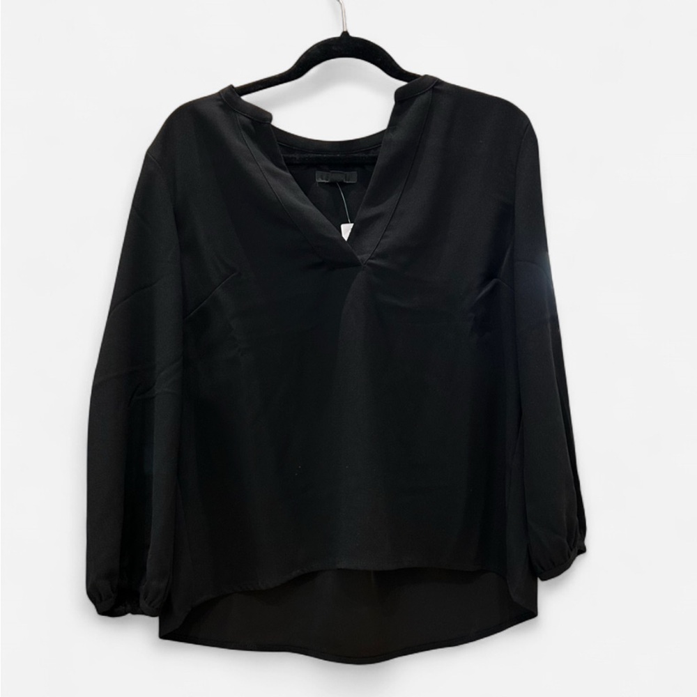 NWT J.Crew Black V-Neck Blouse